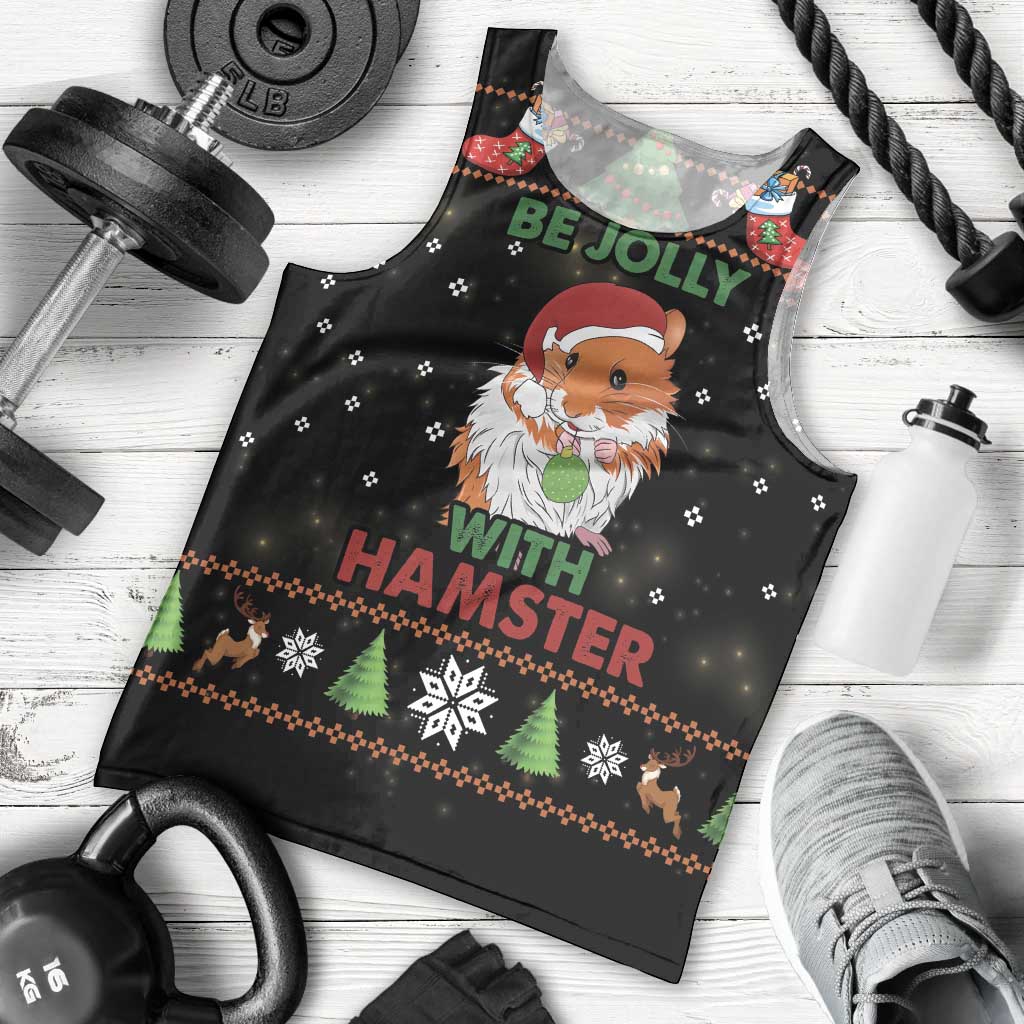 Merry Christmas Hamster Be Jolly Men Tank Top DT04 - Wonder Print Shop