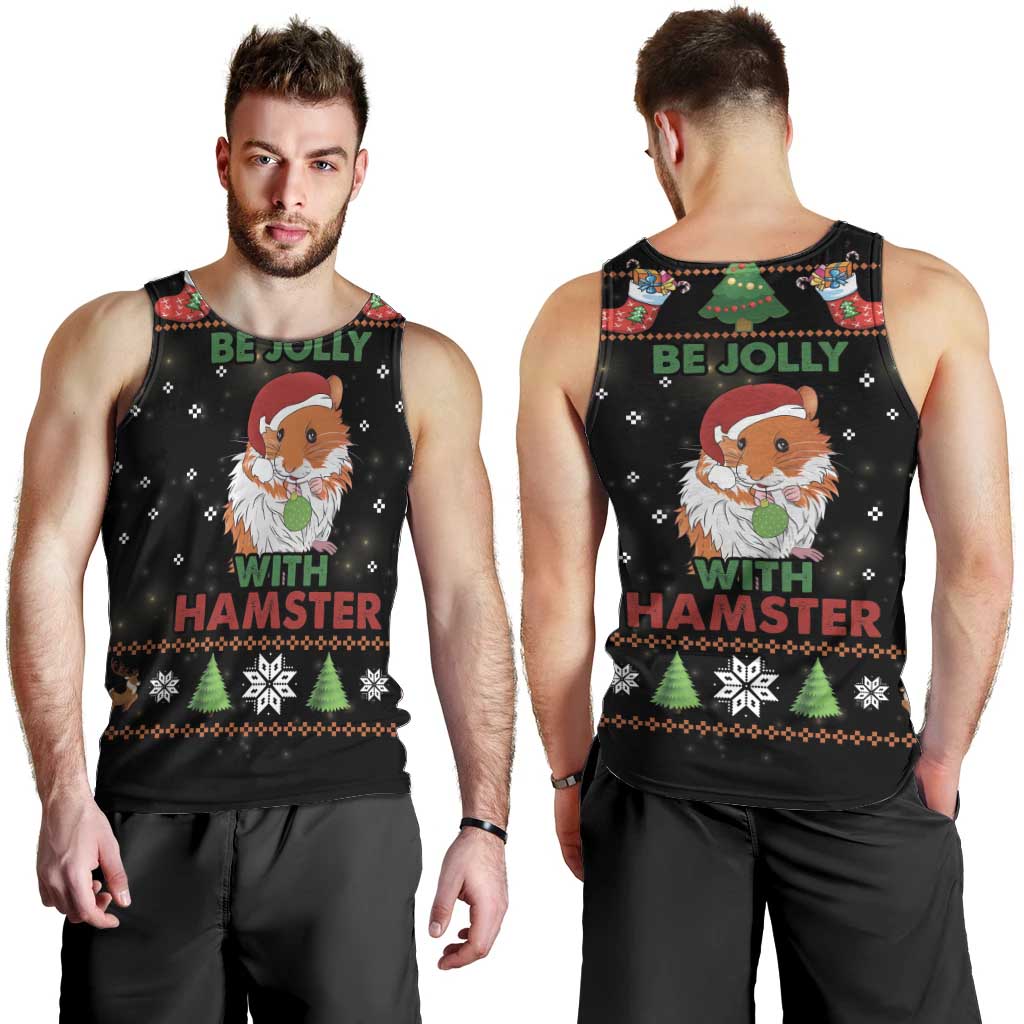 Merry Christmas Hamster Be Jolly Men Tank Top DT04 - Wonder Print Shop