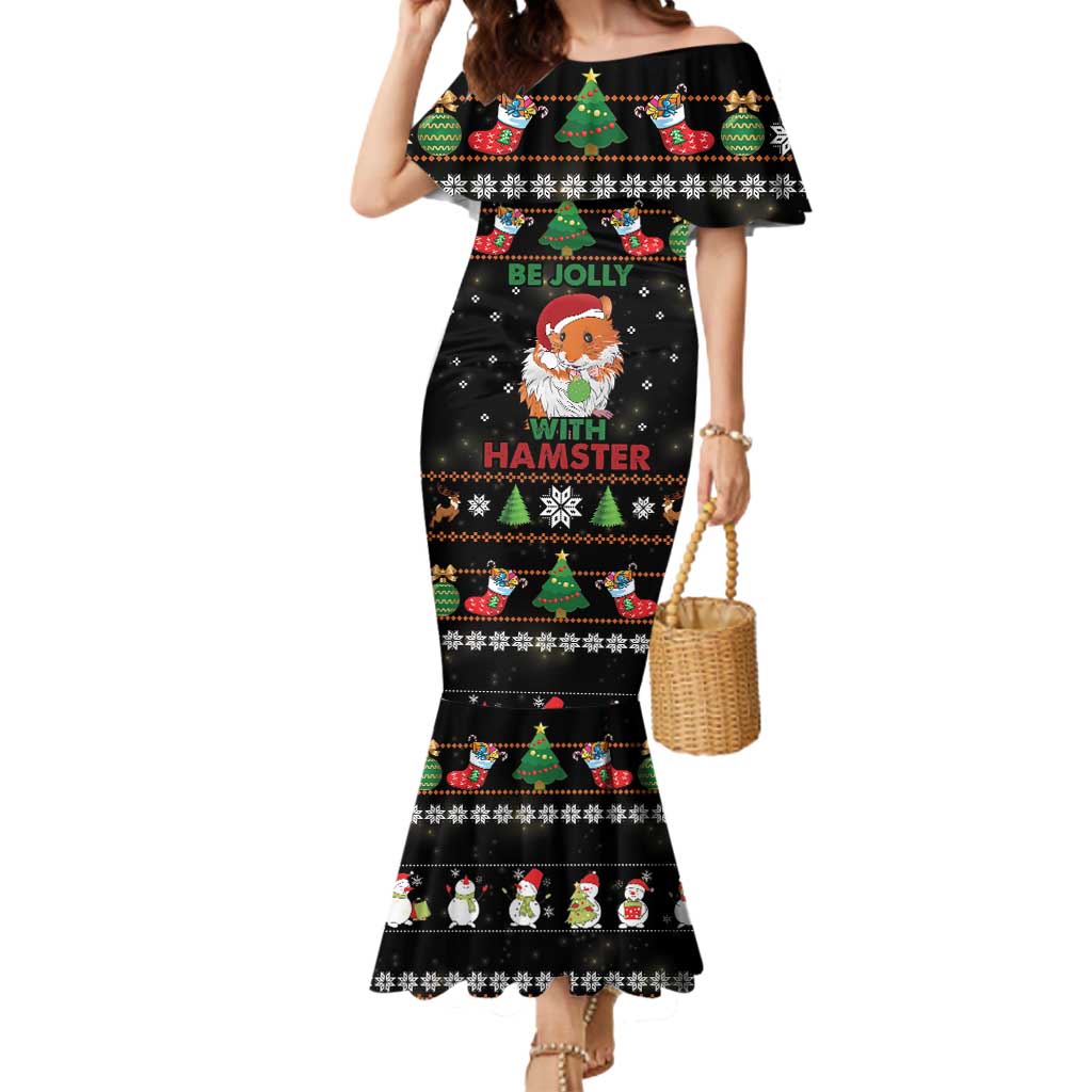 Merry Christmas Hamster Be Jolly Mermaid Dress DT04 - Wonder Print Shop