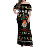 Merry Christmas Hamster Be Jolly Off Shoulder Maxi Dress DT04 - Wonder Print Shop
