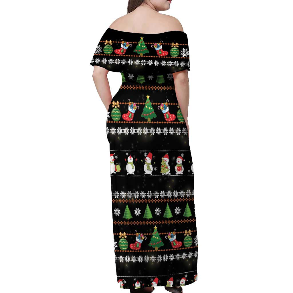 Merry Christmas Hamster Be Jolly Off Shoulder Maxi Dress DT04 - Wonder Print Shop