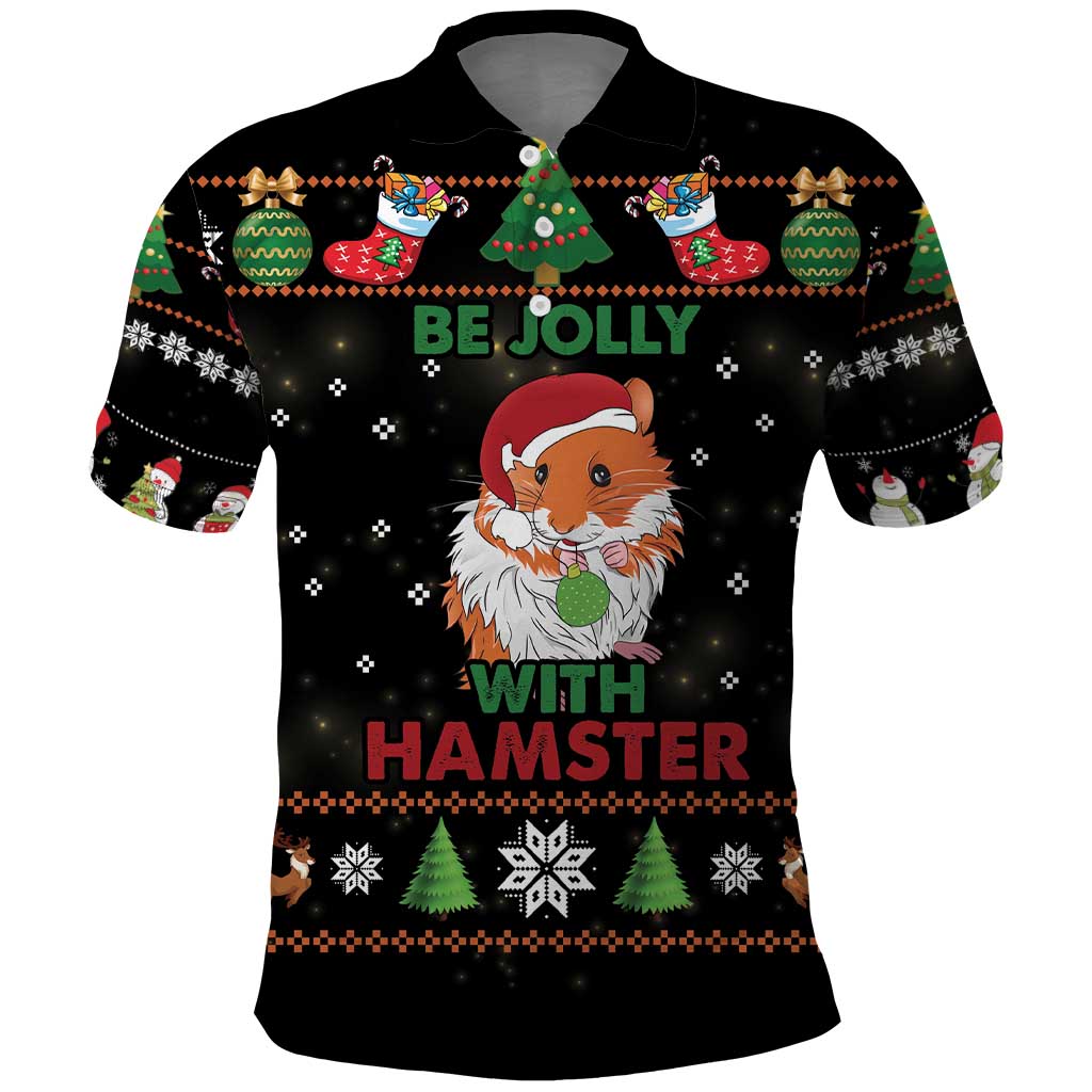 Merry Christmas Hamster Be Jolly Polo Shirt DT04 - Wonder Print Shop
