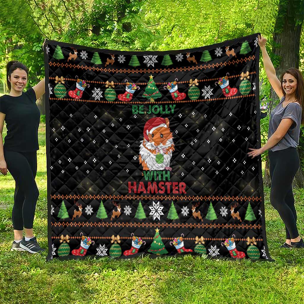Merry Christmas Hamster Be Jolly Quilt DT04 - Wonder Print Shop