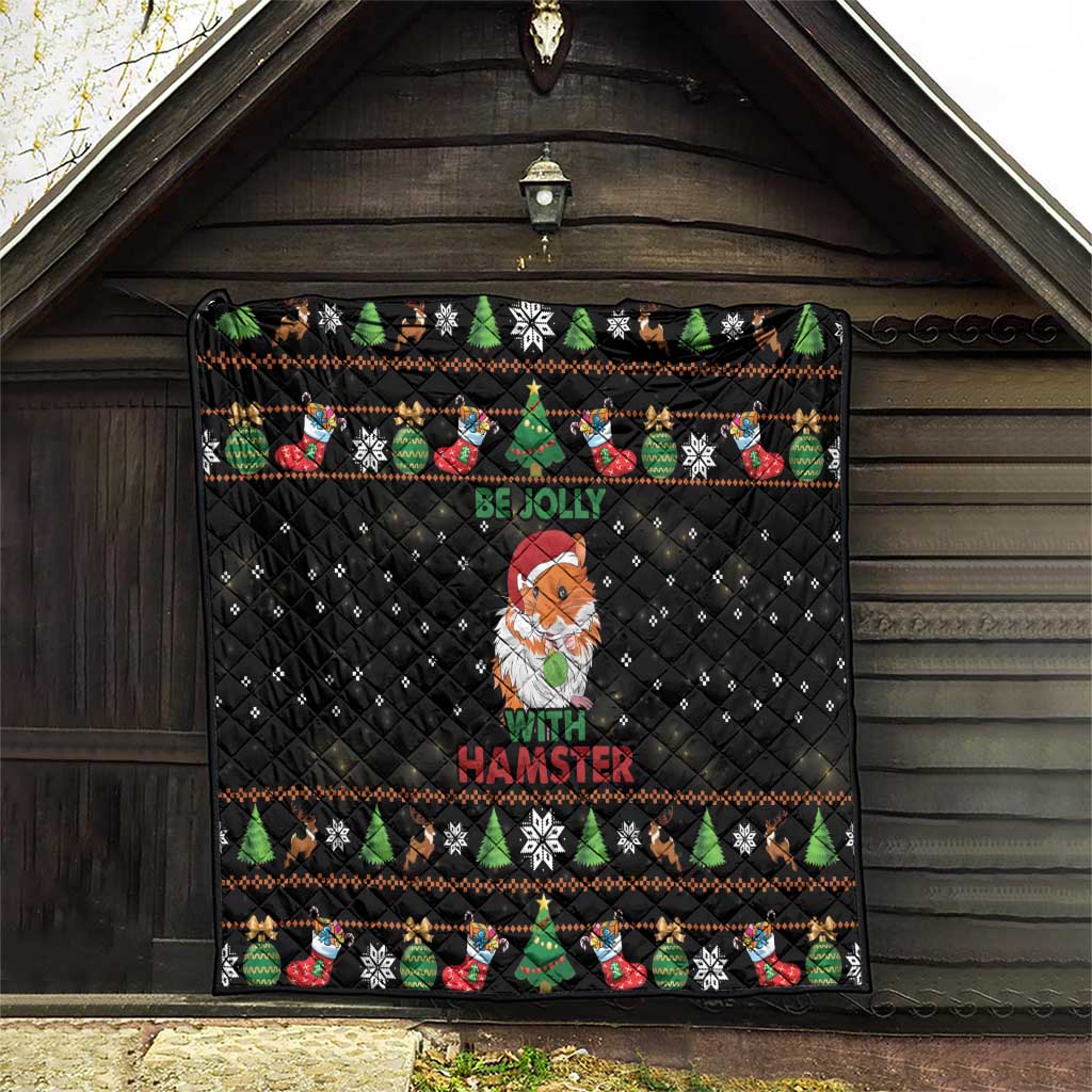 Merry Christmas Hamster Be Jolly Quilt DT04 - Wonder Print Shop