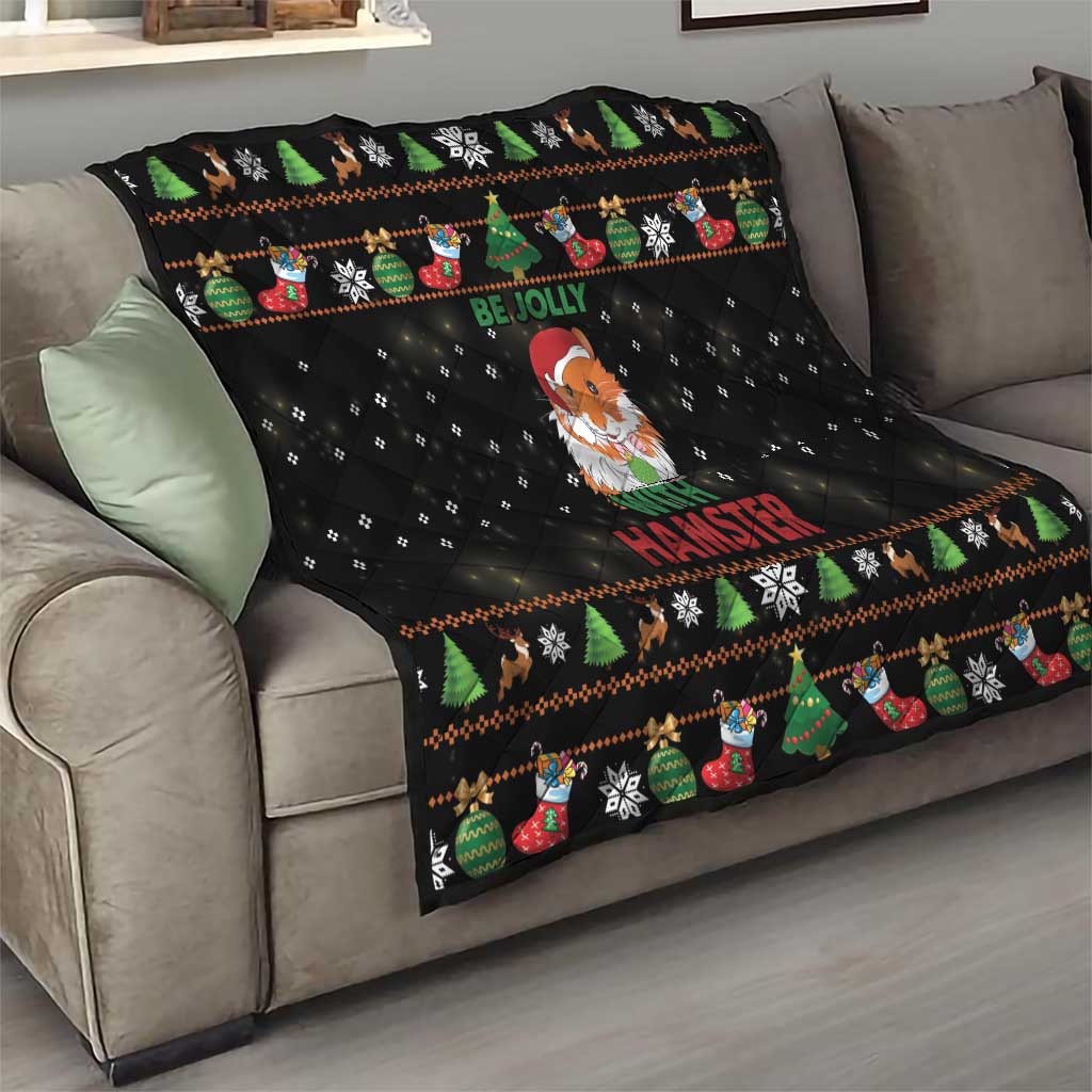 Merry Christmas Hamster Be Jolly Quilt DT04 - Wonder Print Shop