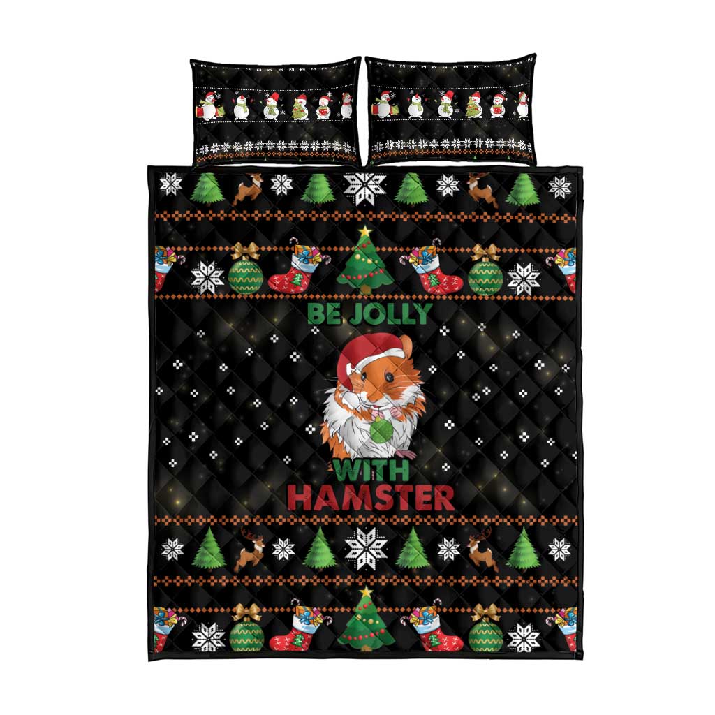 Merry Christmas Hamster Be Jolly Quilt Bed Set DT04 - Wonder Print Shop