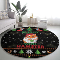 Merry Christmas Hamster Be Jolly Round Carpet