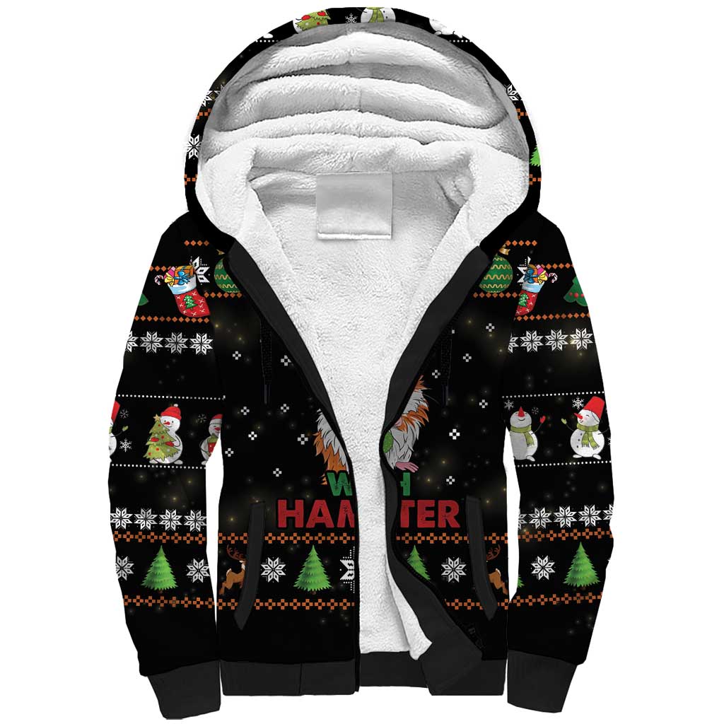 Merry Christmas Hamster Be Jolly Sherpa Hoodie DT04 - Wonder Print Shop