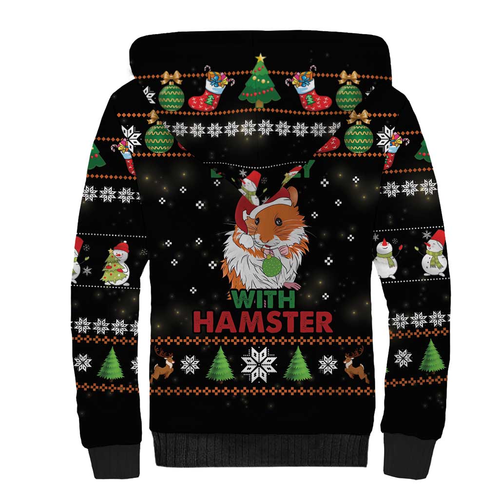 Merry Christmas Hamster Be Jolly Sherpa Hoodie DT04 - Wonder Print Shop