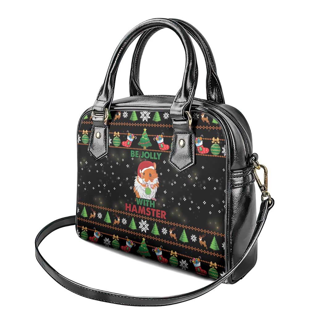 Merry Christmas Hamster Be Jolly Shoulder Handbag