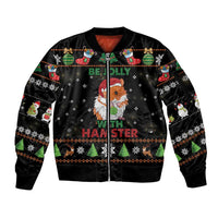 Merry Christmas Hamster Be Jolly Sleeve Zip Bomber Jacket DT04 - Wonder Print Shop