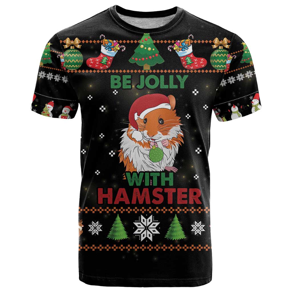 Merry Christmas Hamster Be Jolly T Shirt DT04 - Wonder Print Shop