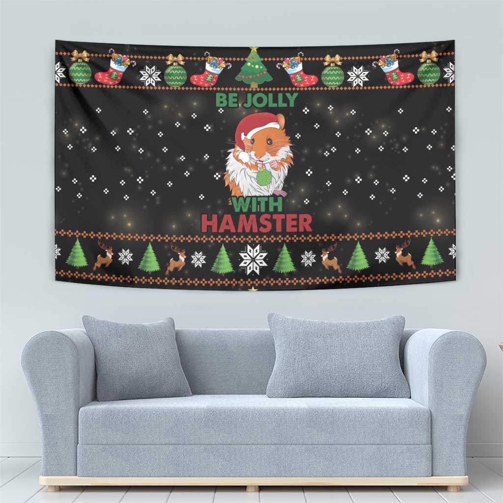 Merry Christmas Hamster Be Jolly Tapestry DT04 - Wonder Print Shop