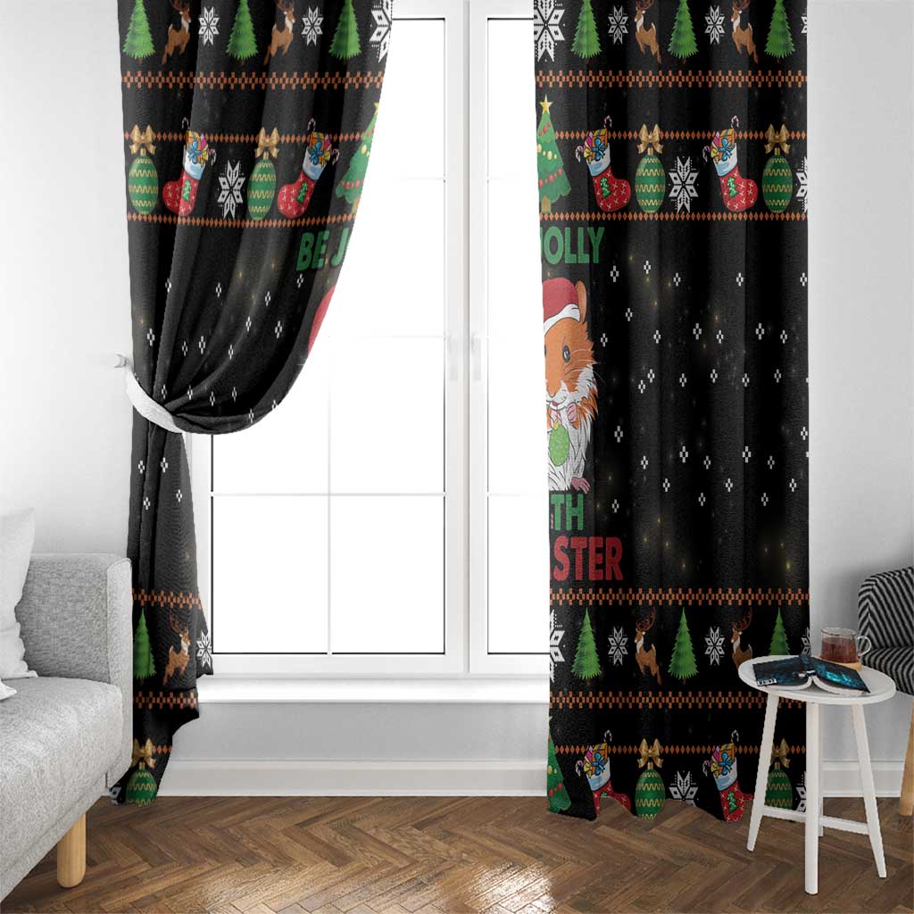 Merry Christmas Hamster Be Jolly Window Curtain DT04 - Wonder Print Shop