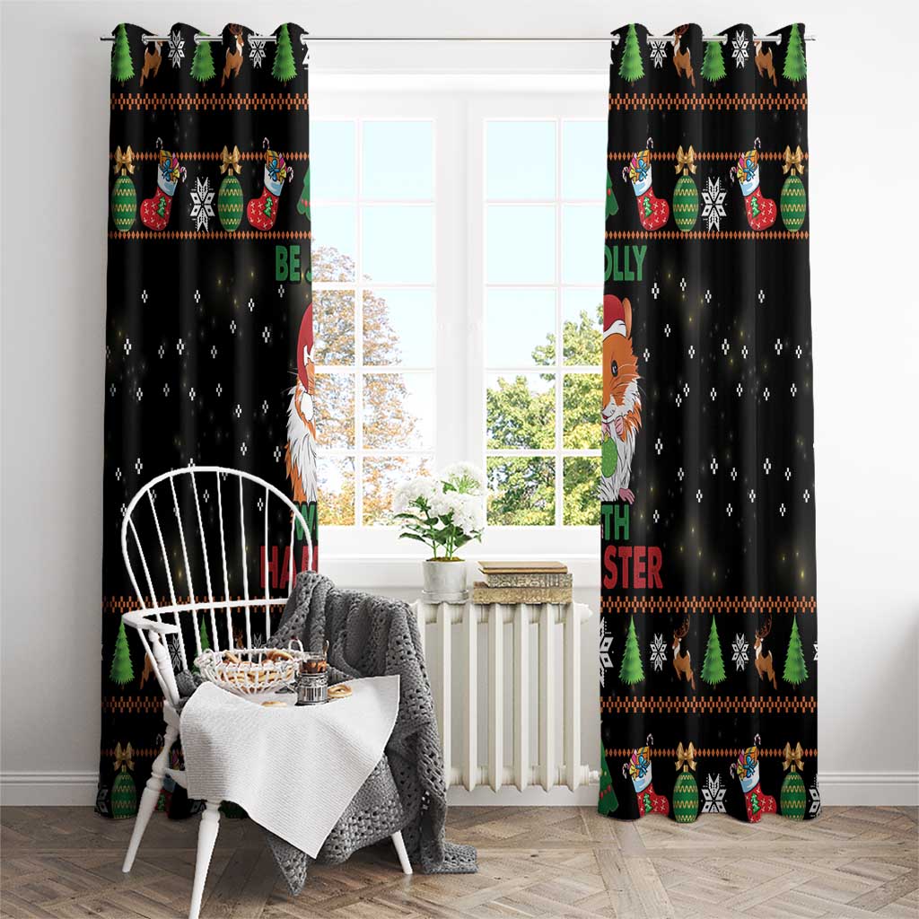Merry Christmas Hamster Be Jolly Window Curtain DT04 - Wonder Print Shop