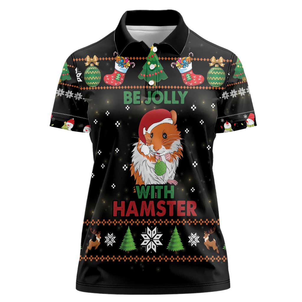 Merry Christmas Hamster Be Jolly Women Polo Shirt DT04 - Wonder Print Shop