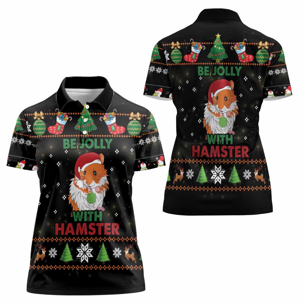 Merry Christmas Hamster Be Jolly Women Polo Shirt DT04 - Wonder Print Shop