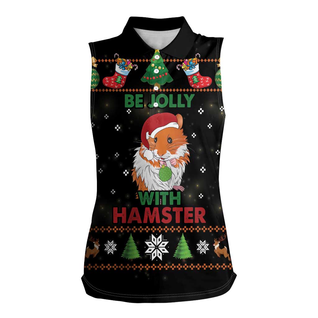 Merry Christmas Hamster Be Jolly Women Sleeveless Polo Shirt DT04 - Wonder Print Shop