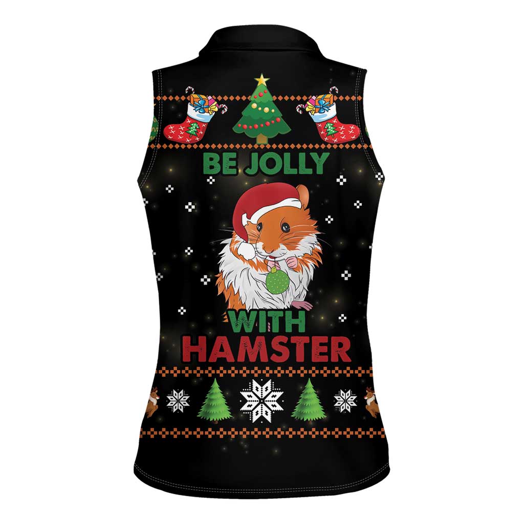 Merry Christmas Hamster Be Jolly Women Sleeveless Polo Shirt DT04 - Wonder Print Shop