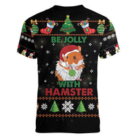 Merry Christmas Hamster Be Jolly Women V-Neck T-Shirt DT04 - Wonder Print Shop