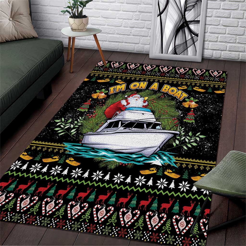 Santa On A Boat Area Rug Christmas Gifts DT04 - Wonder Print Shop