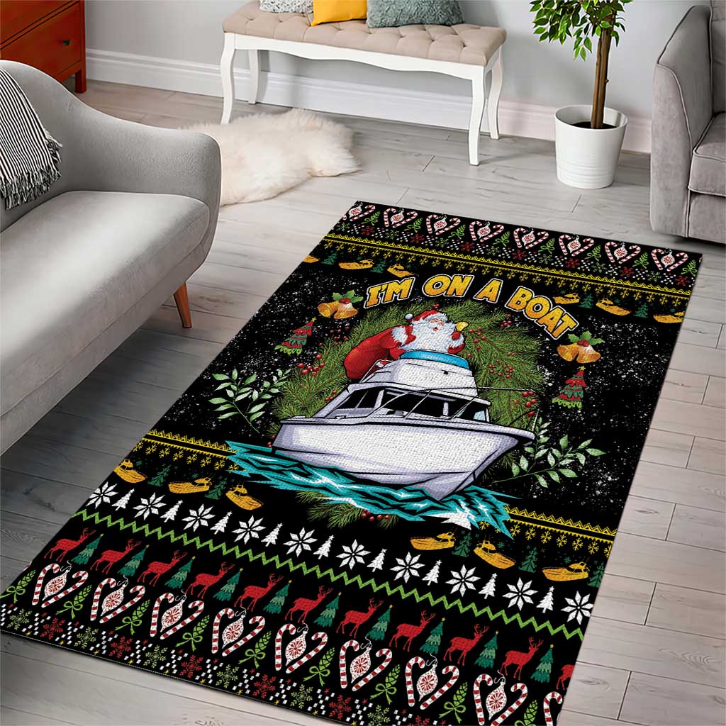 Santa On A Boat Area Rug Christmas Gifts DT04 - Wonder Print Shop