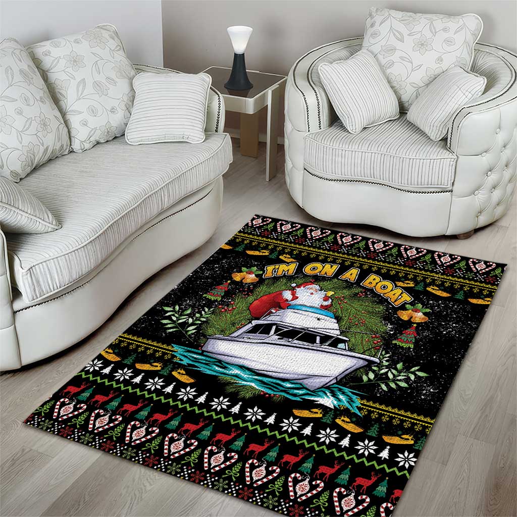 Santa On A Boat Area Rug Christmas Gifts DT04 - Wonder Print Shop