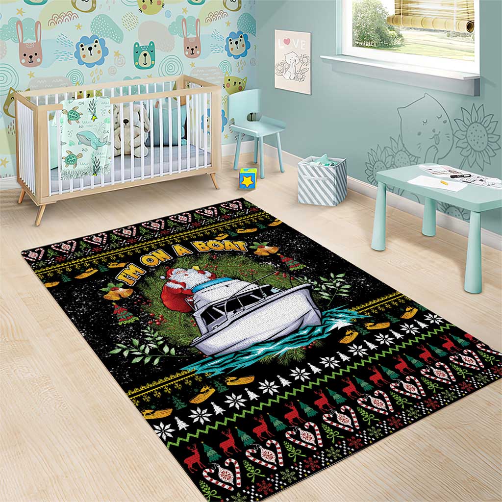 Santa On A Boat Area Rug Christmas Gifts DT04 - Wonder Print Shop