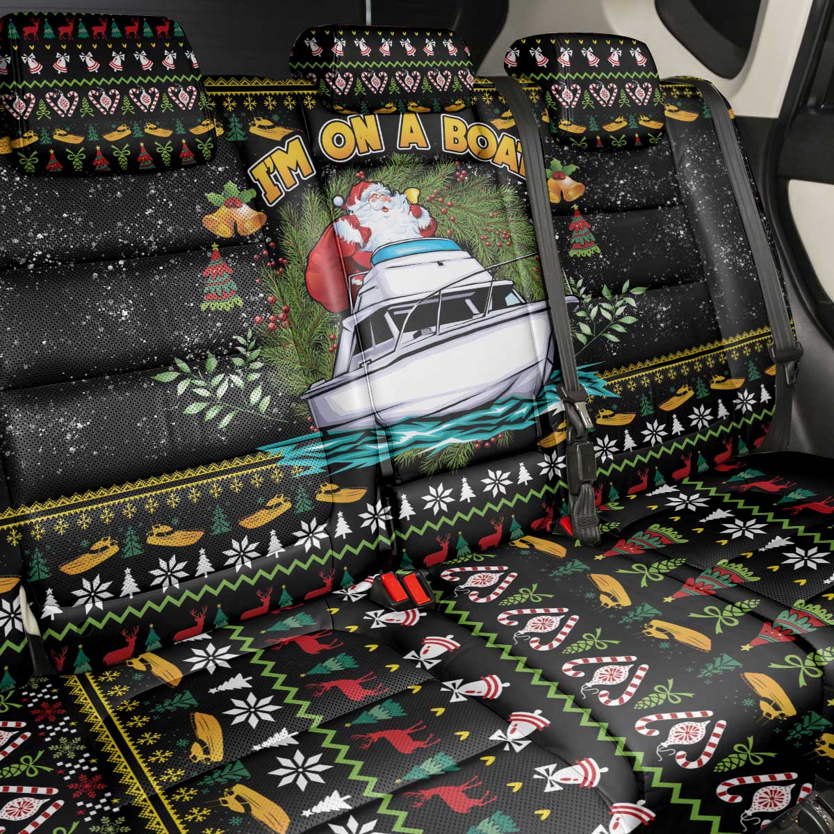 Santa On A Boat Back Car Seat Cover Christmas Gifts DT04 - Wonder Print Shop