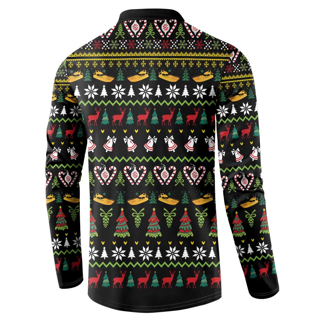 Santa On A Boat Button Sweatshirt Christmas Gifts DT04 - Wonder Print Shop