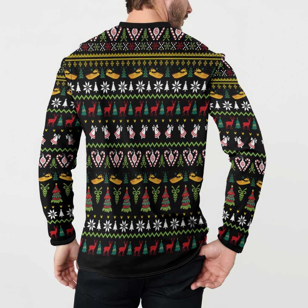 Santa On A Boat Button Sweatshirt Christmas Gifts DT04 - Wonder Print Shop