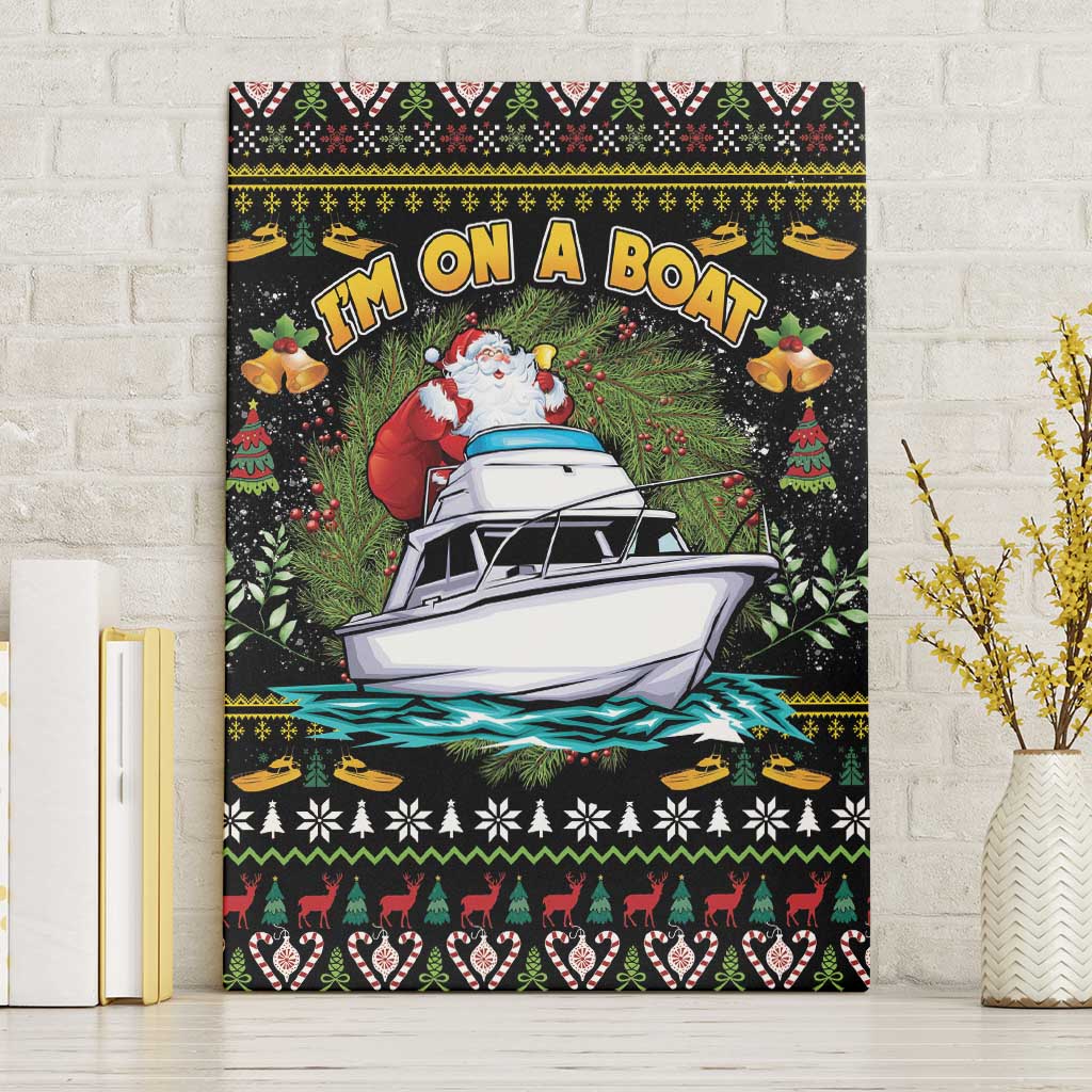 Santa On A Boat Canvas Wall Art Christmas Gifts DT04 - Wonder Print Shop