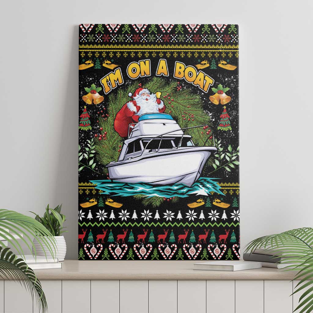 Santa On A Boat Canvas Wall Art Christmas Gifts DT04 - Wonder Print Shop