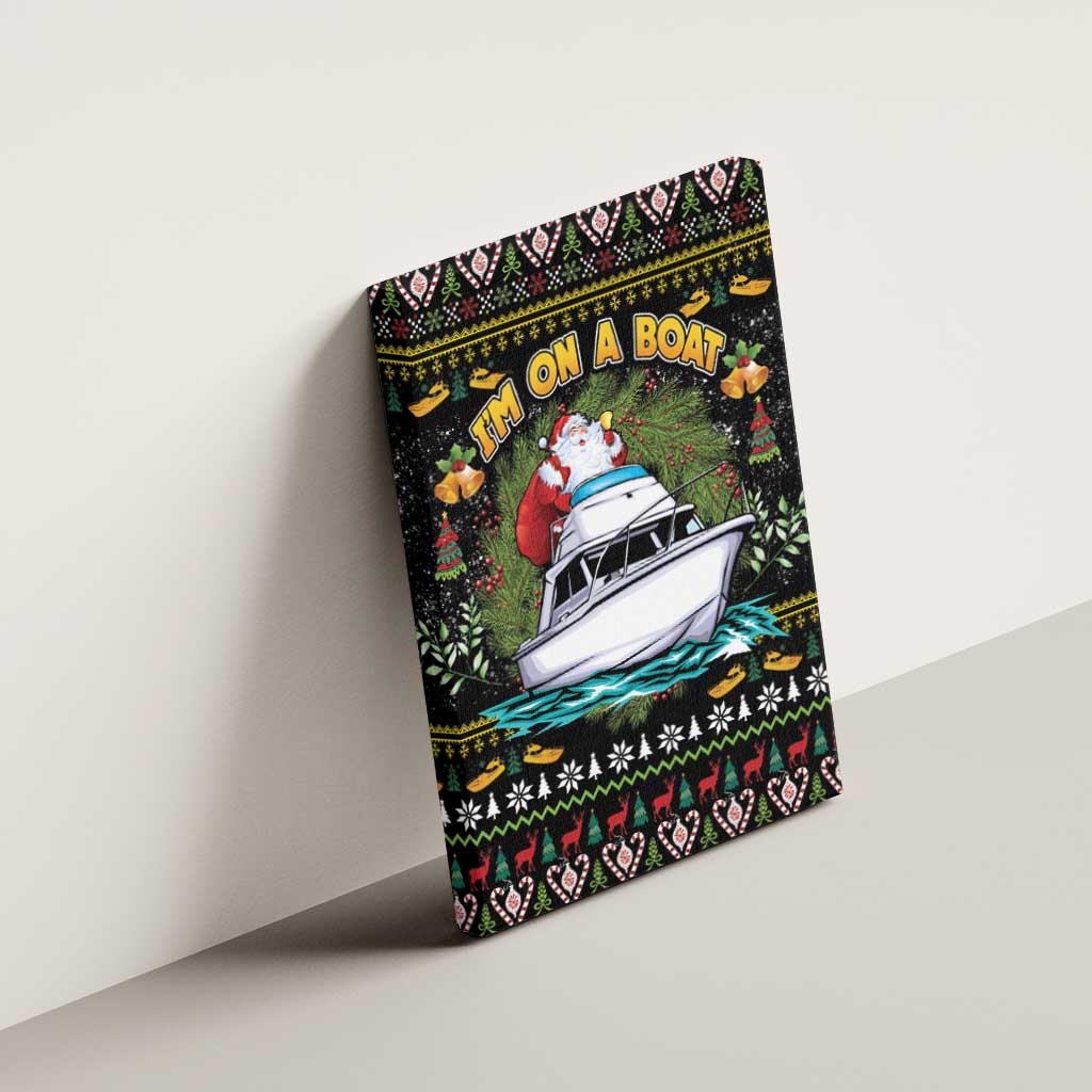 Santa On A Boat Canvas Wall Art Christmas Gifts DT04 - Wonder Print Shop