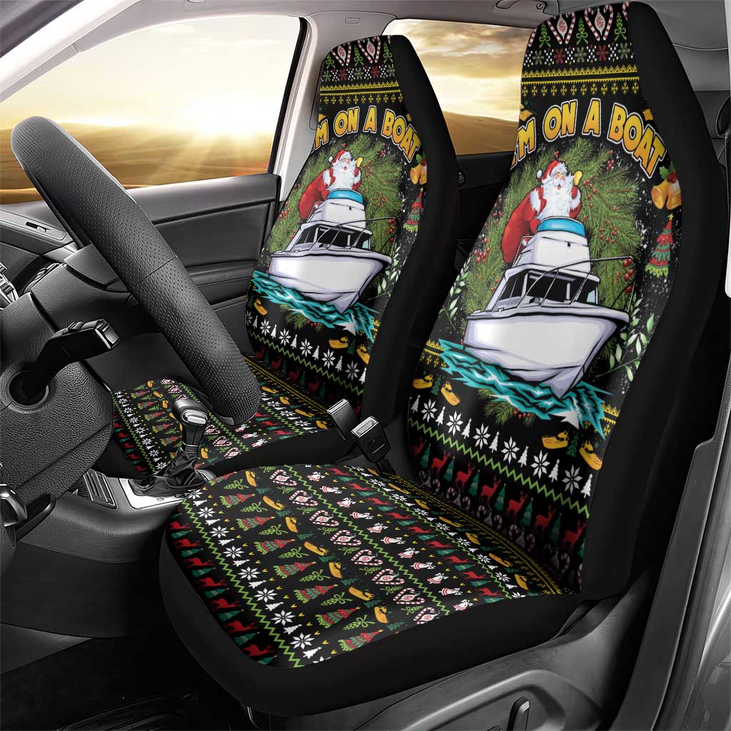 Santa On A Boat Car Seat Cover Christmas Gifts DT04 - Wonder Print Shop
