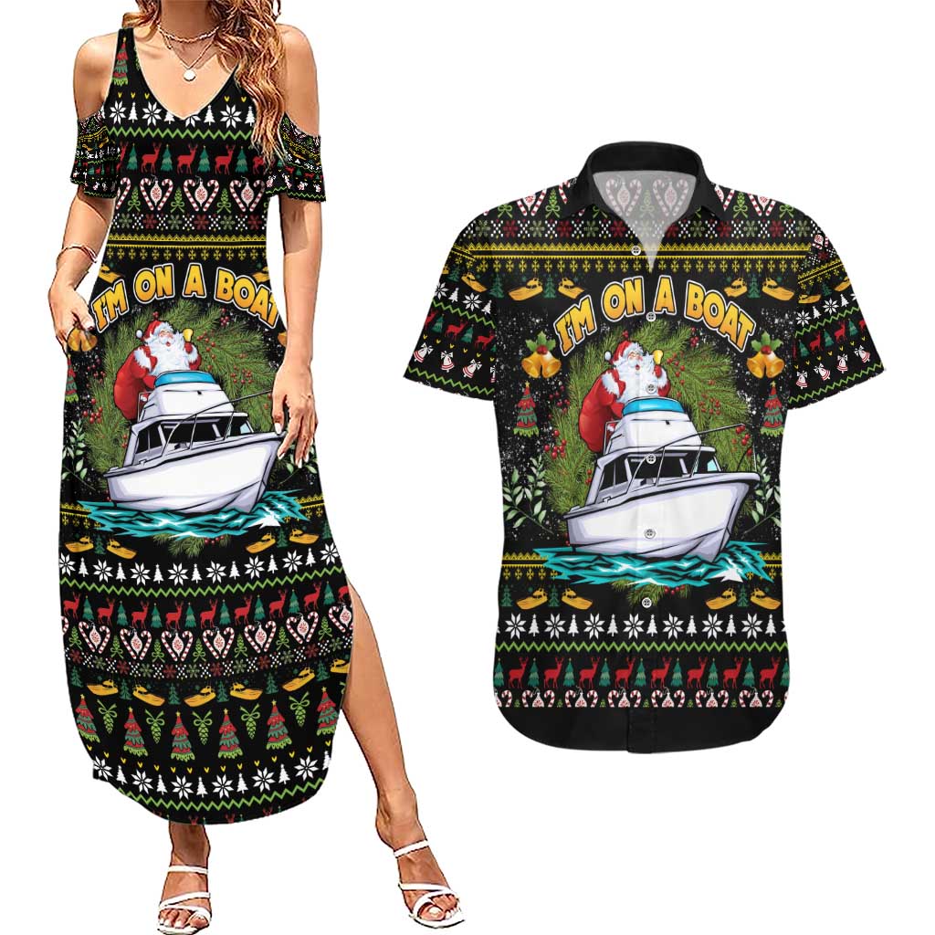 Santa On A Boat Couples Matching Summer Maxi Dress and Hawaiian Shirt Christmas Gifts DT04 - Wonder Print Shop