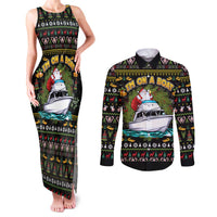 Santa On A Boat Couples Matching Tank Maxi Dress and Long Sleeve Button Shirt Christmas Gifts DT04 - Wonder Print Shop