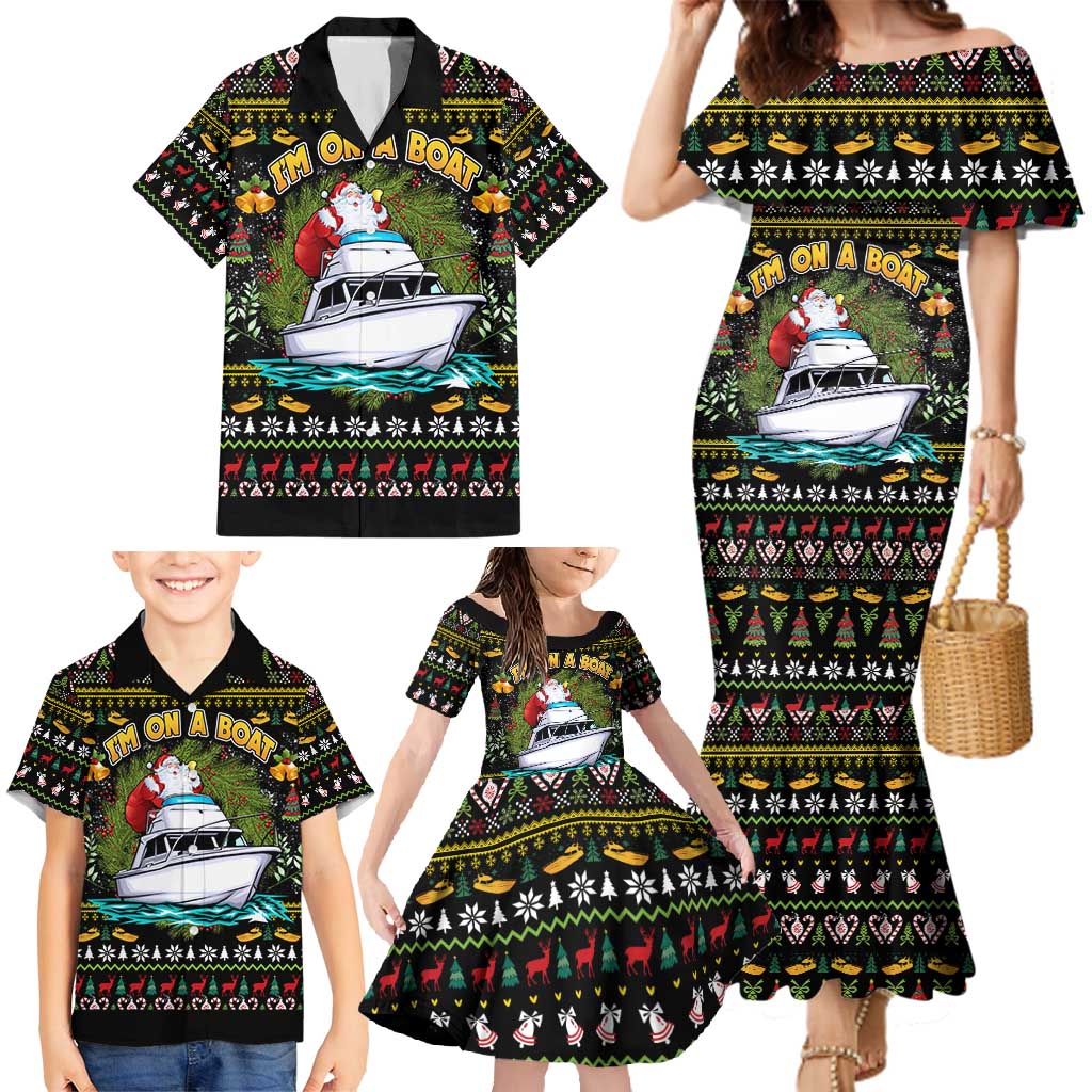 Santa On A Boat Family Matching Mermaid Dress and Hawaiian Shirt Christmas Gifts DT04 - Wonder Print Shop