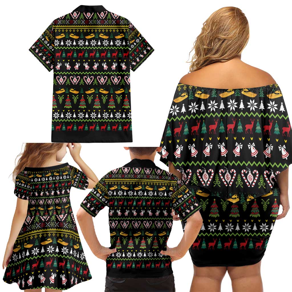 Santa On A Boat Family Matching Off Shoulder Short Dress and Hawaiian Shirt Christmas Gifts DT04 - Wonder Print Shop