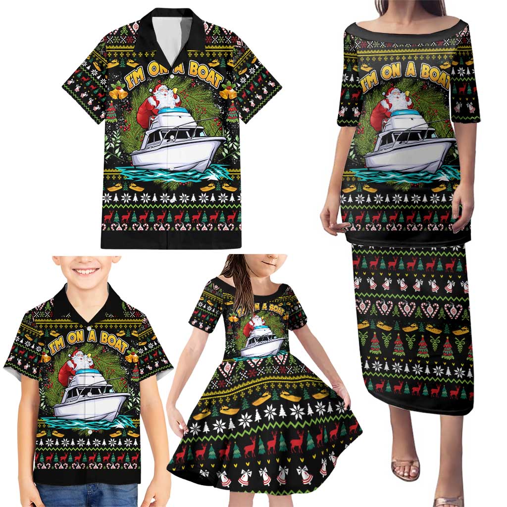 Santa On A Boat Family Matching Puletasi and Hawaiian Shirt Christmas Gifts DT04 - Wonder Print Shop