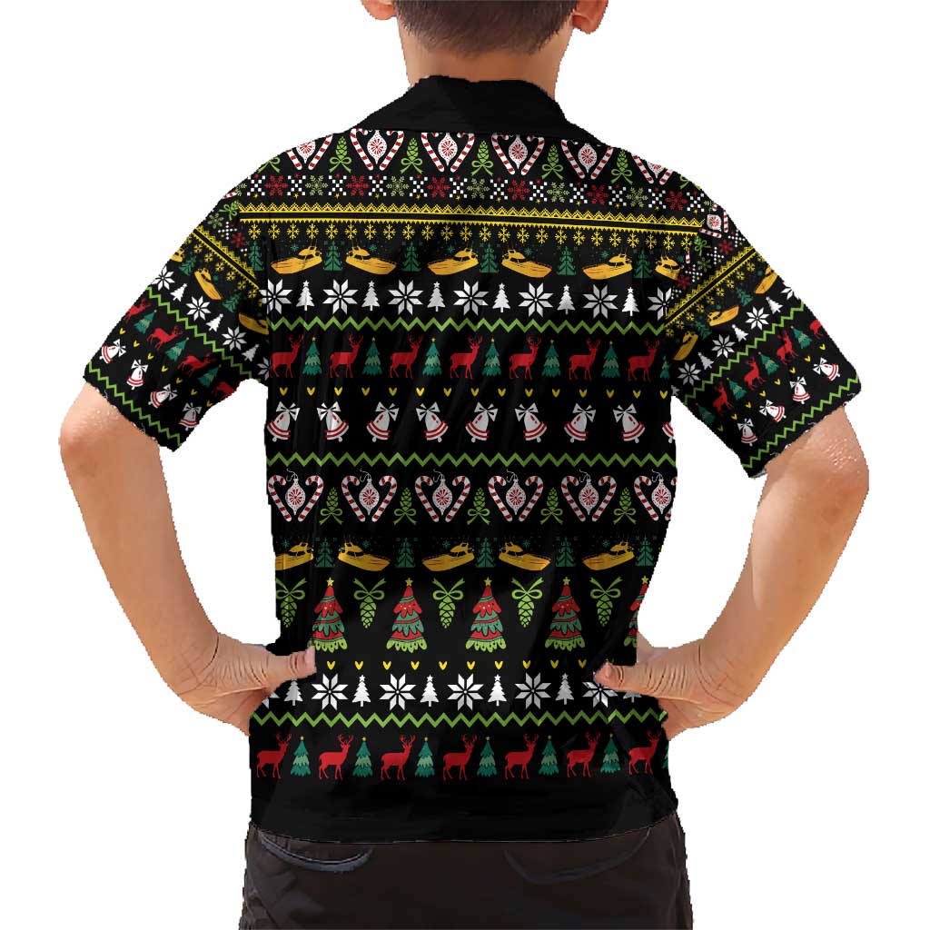 Santa On A Boat Family Matching Short Sleeve Bodycon Dress and Hawaiian Shirt Christmas Gifts DT04 - Wonder Print Shop
