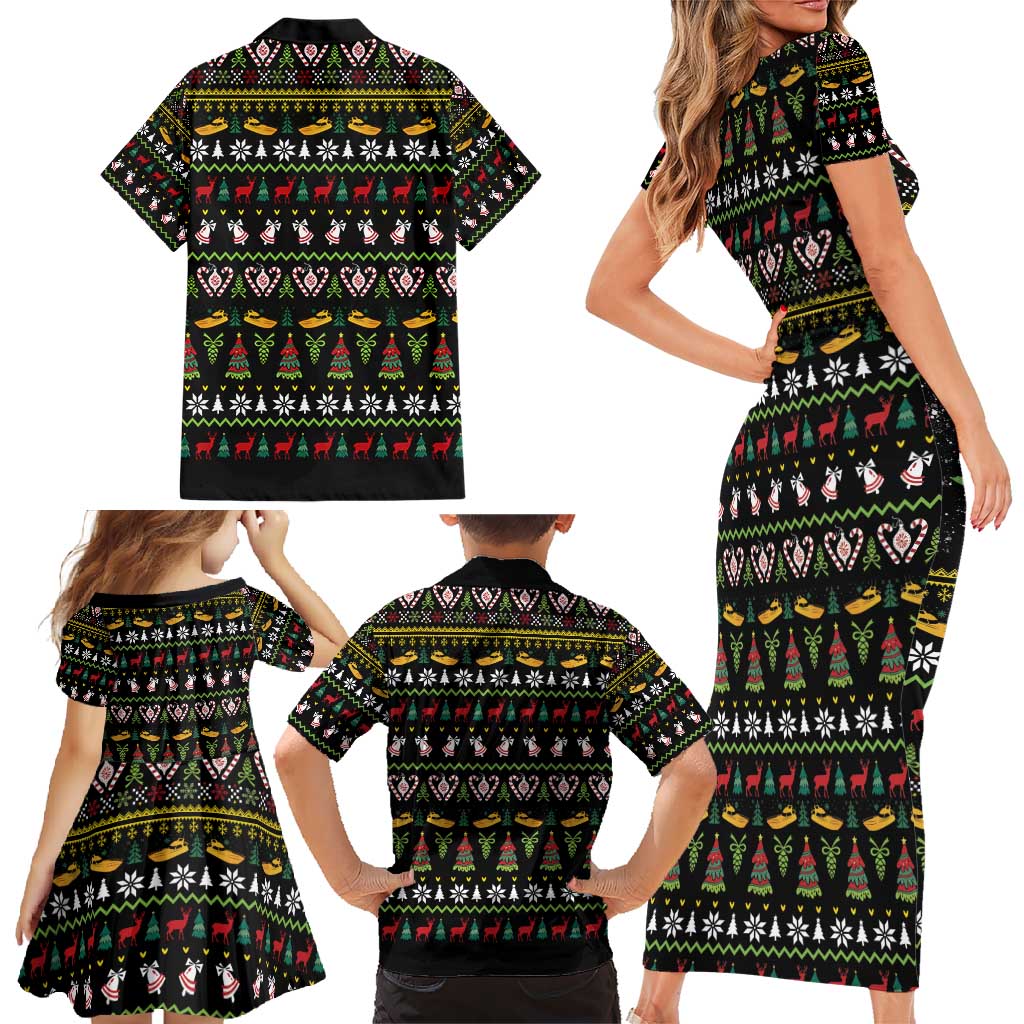 Santa On A Boat Family Matching Short Sleeve Bodycon Dress and Hawaiian Shirt Christmas Gifts DT04 - Wonder Print Shop
