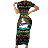 Santa On A Boat Family Matching Short Sleeve Bodycon Dress and Hawaiian Shirt Christmas Gifts DT04 - Wonder Print Shop