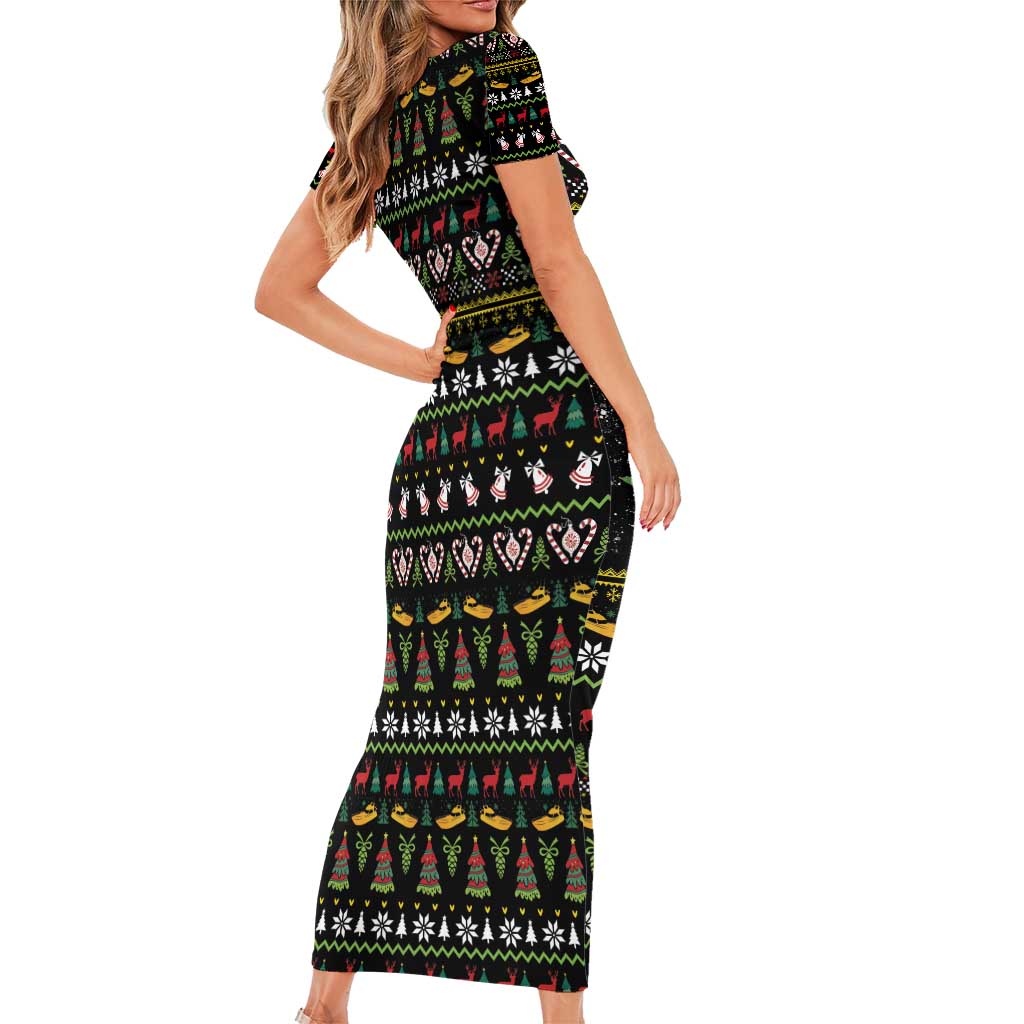 Santa On A Boat Family Matching Short Sleeve Bodycon Dress and Hawaiian Shirt Christmas Gifts DT04 - Wonder Print Shop
