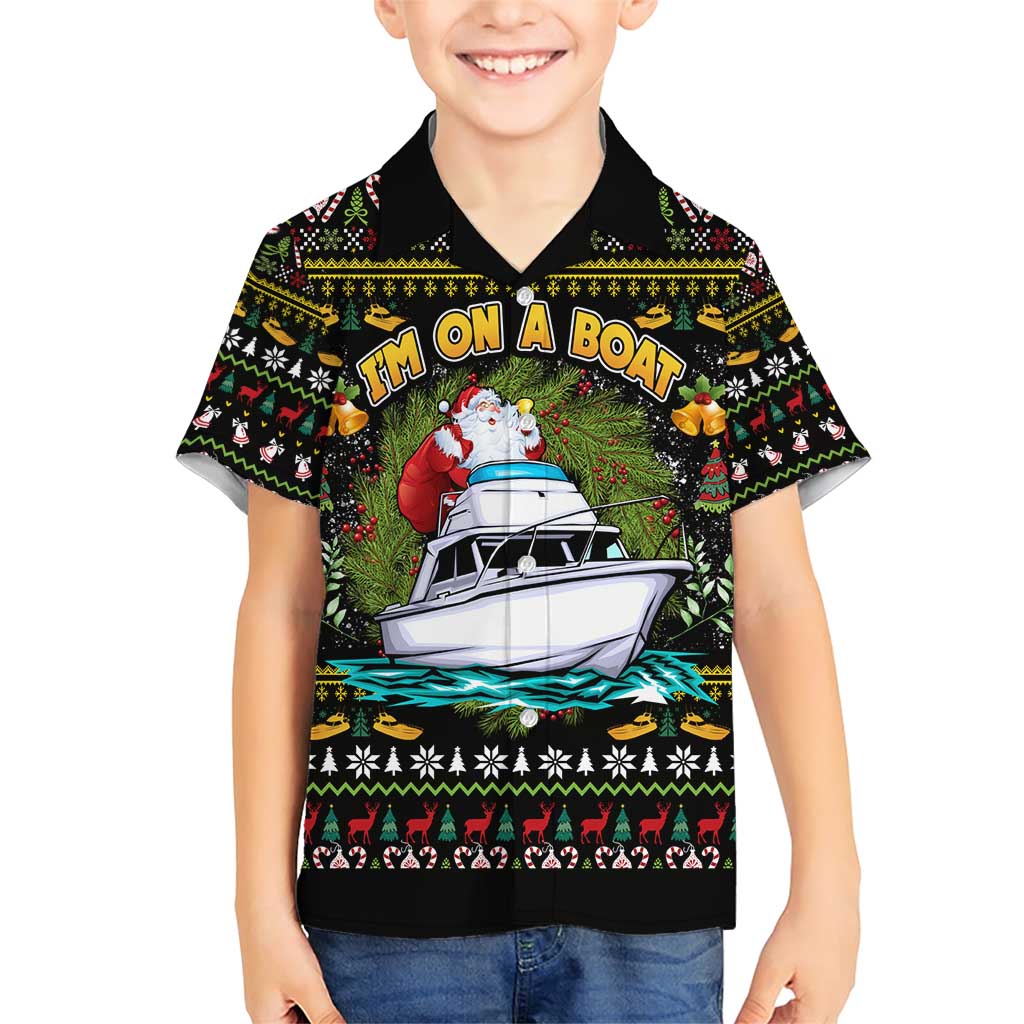 Santa On A Boat Family Matching Short Sleeve Bodycon Dress and Hawaiian Shirt Christmas Gifts DT04 - Wonder Print Shop