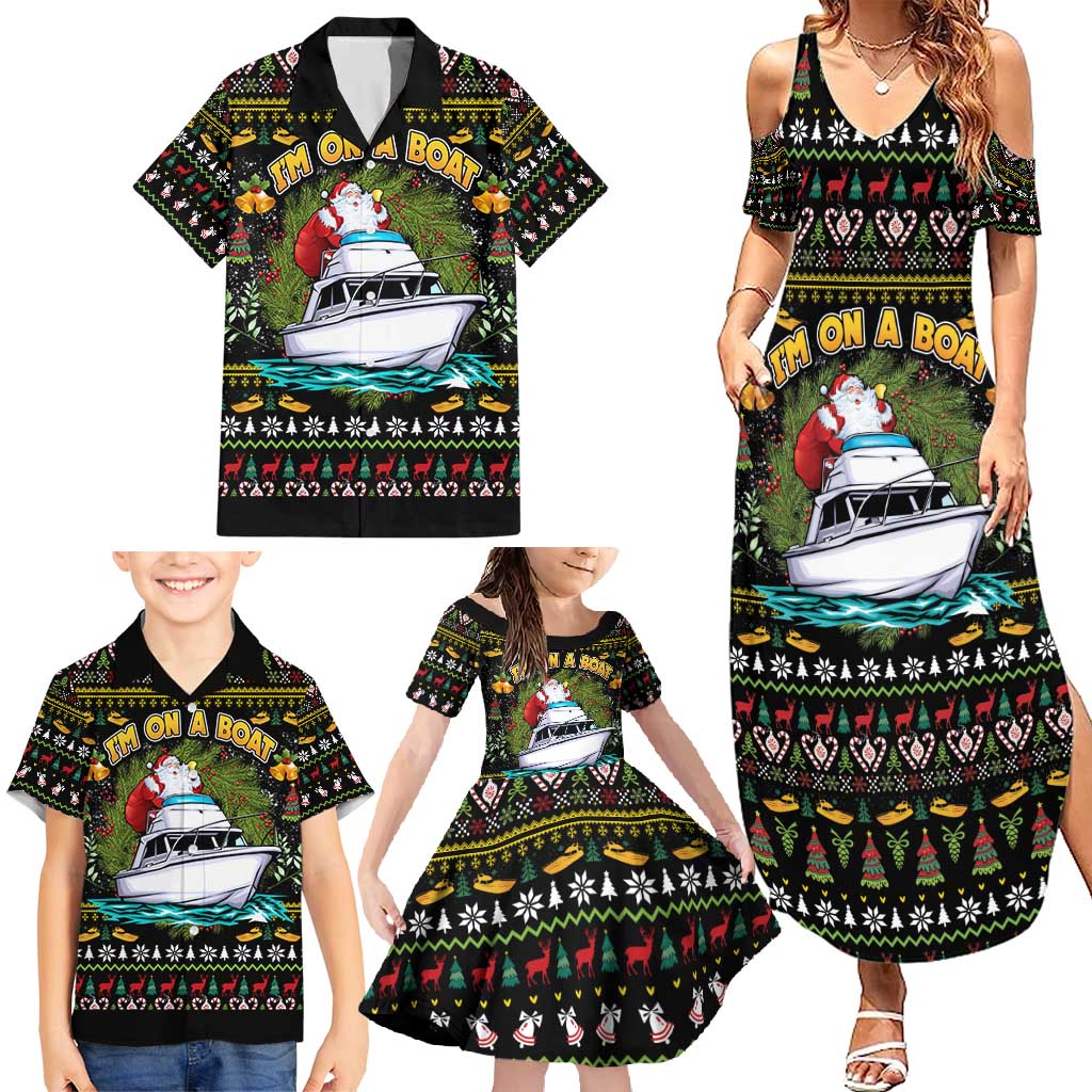 Santa On A Boat Family Matching Summer Maxi Dress and Hawaiian Shirt Christmas Gifts DT04 - Wonder Print Shop
