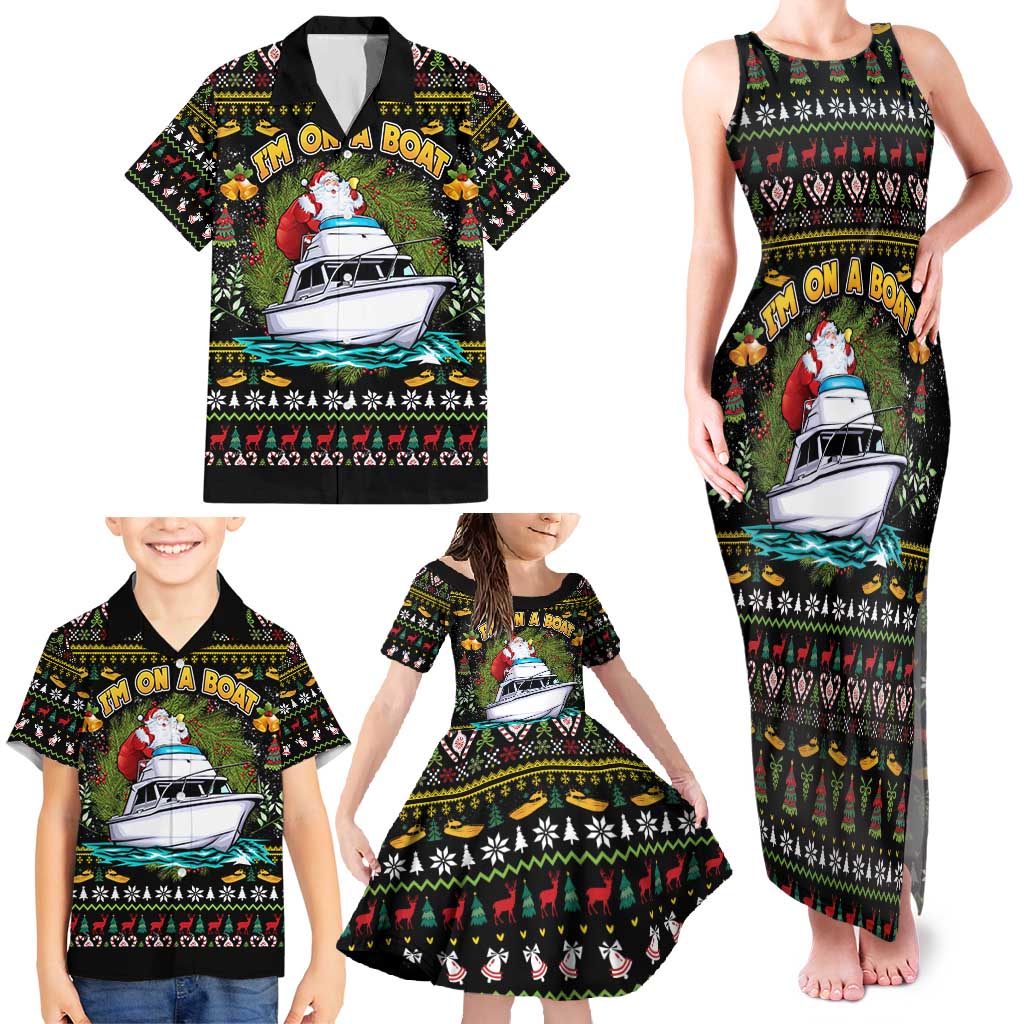 Santa On A Boat Family Matching Tank Maxi Dress and Hawaiian Shirt Christmas Gifts DT04 - Wonder Print Shop