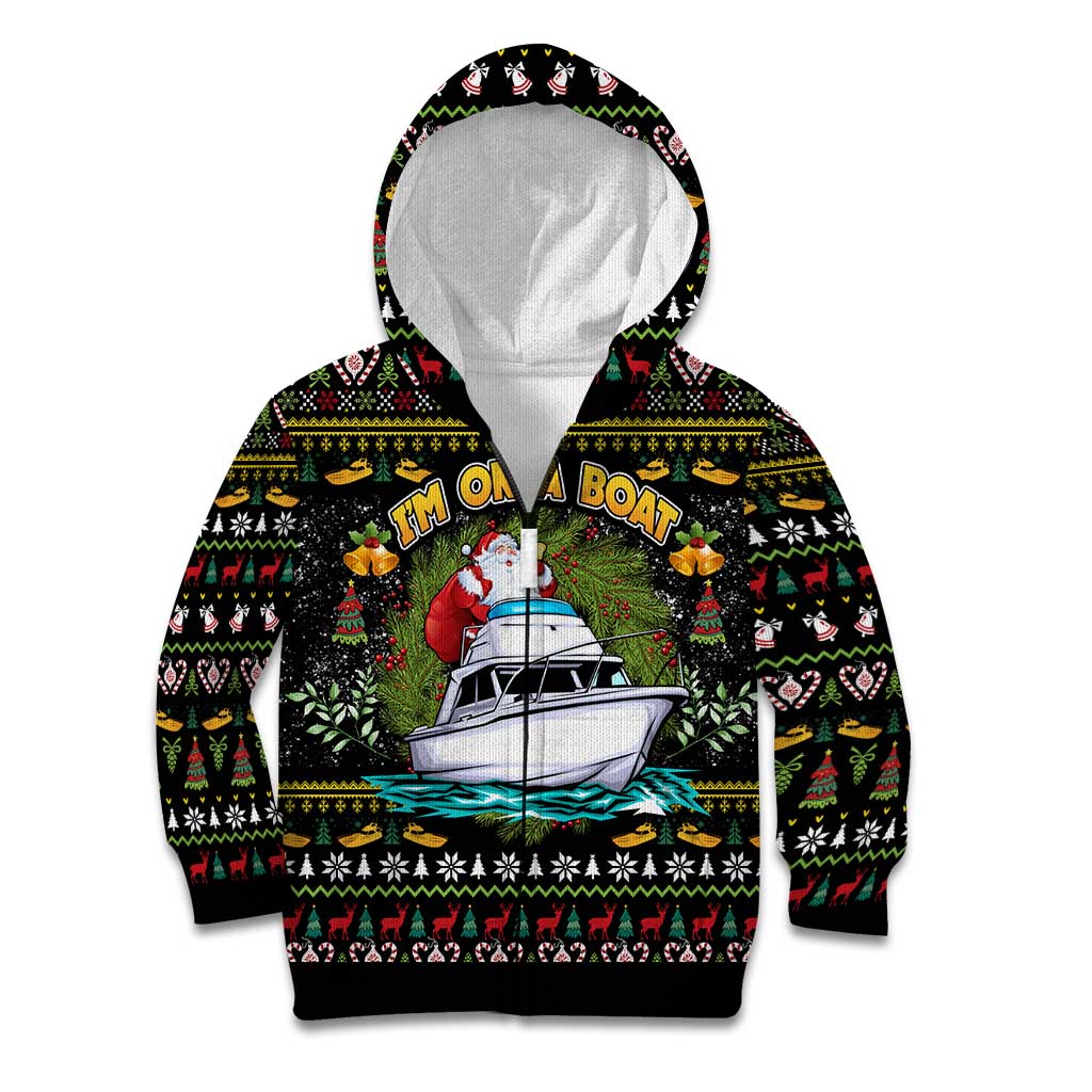 Santa On A Boat Kid Hoodie Christmas Gifts DT04 - Wonder Print Shop