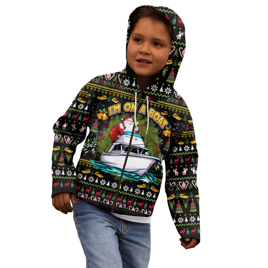 Santa On A Boat Kid Hoodie Christmas Gifts DT04 - Wonder Print Shop