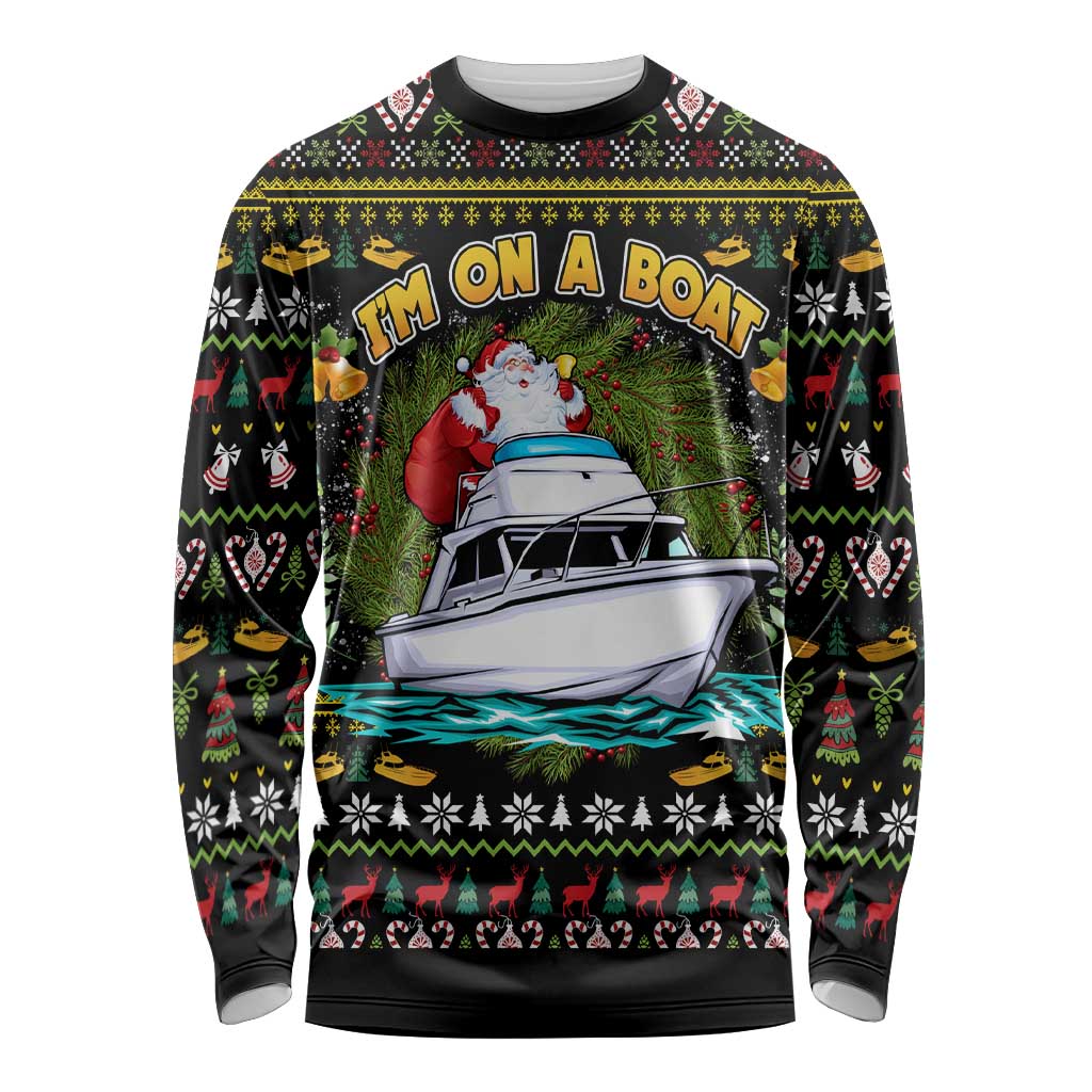 Santa On A Boat Long Sleeve Shirt Christmas Gifts DT04 - Wonder Print Shop